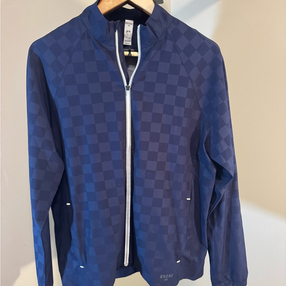 Rhone Men's Navy Checkered Windbreaker